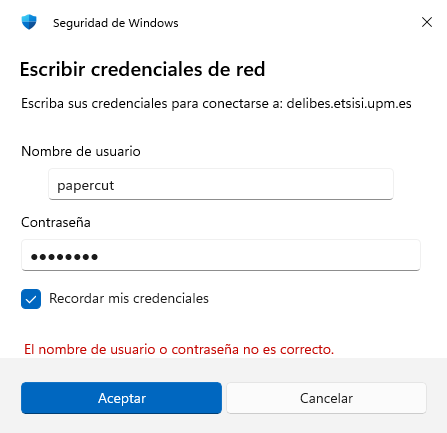 Ventana de autenticación de red